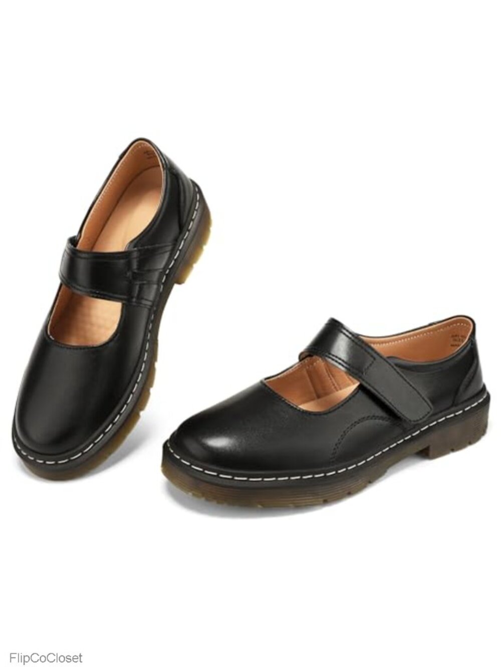 Genuine Leather Mary Jane Flats Memory Foam Arch Support Shoes